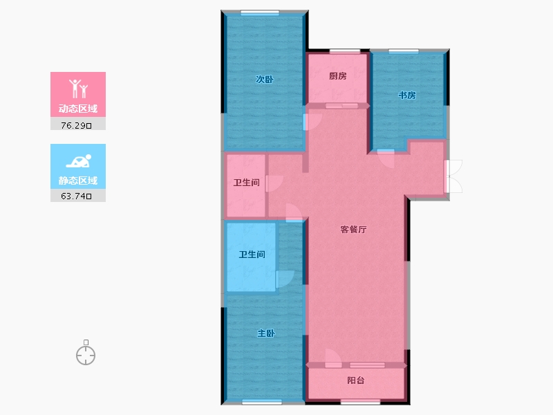 吉林省-长春市-新星宇·书香门第-126.00-户型库-动静分区