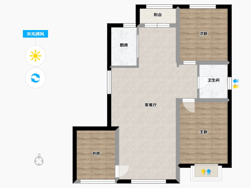 吉林省-长春市-剑桥春雨-79.08-户型库-采光通风