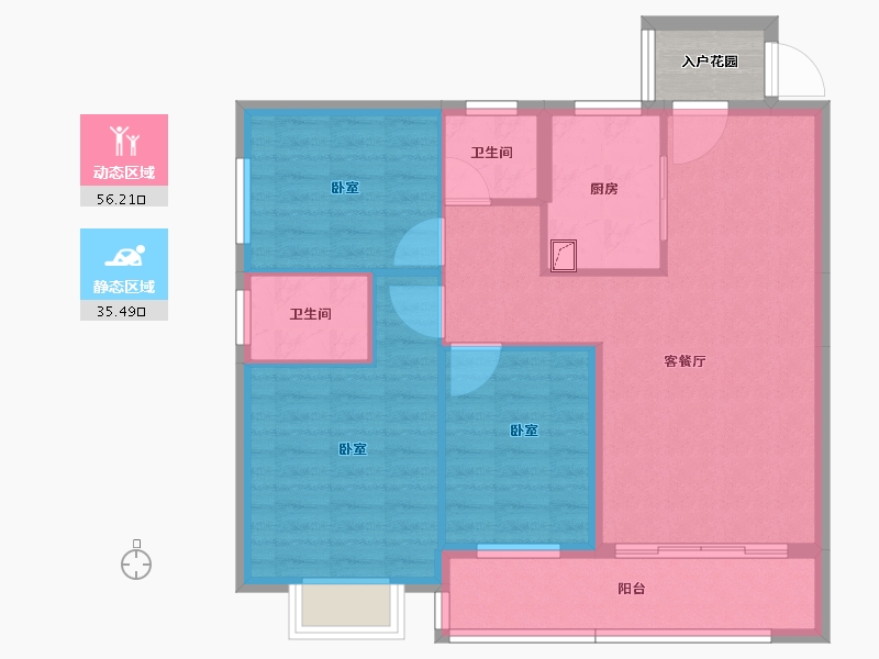 湖南省-怀化市-蔚蓝水岸-85.16-户型库-动静分区