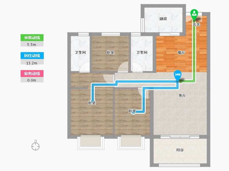 湖南省-衡阳市-楚江大厦-86.96-户型库-动静线