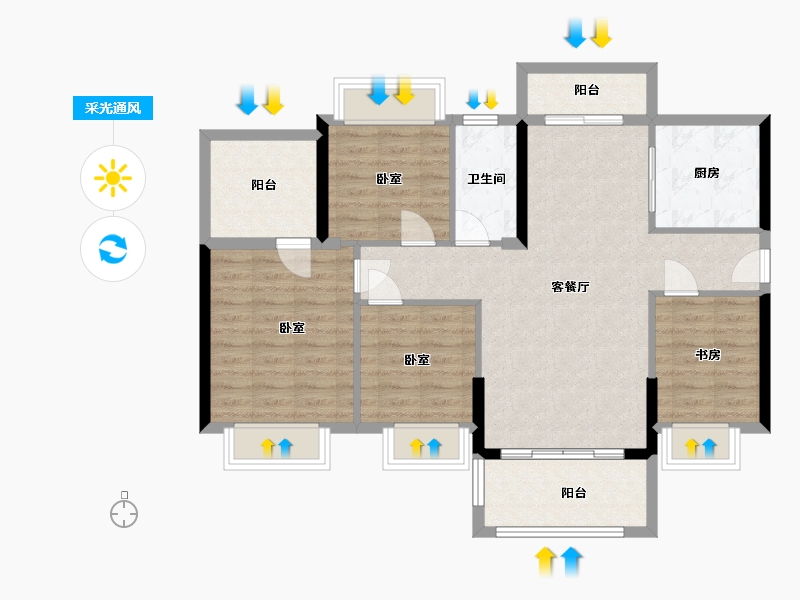 广东省-惠州市-文鼎华府-93.40-户型库-采光通风