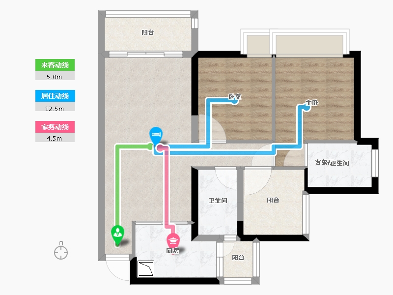 广东省-广州市-宏宇天御江畔-71.00-户型库-动静线