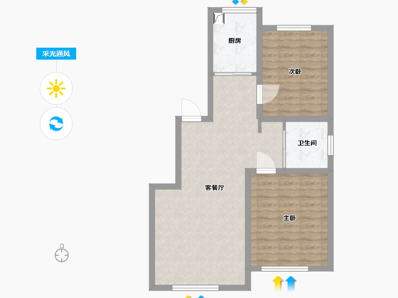 吉林省-长春市-朗琴屿小区-69.00-户型库-采光通风