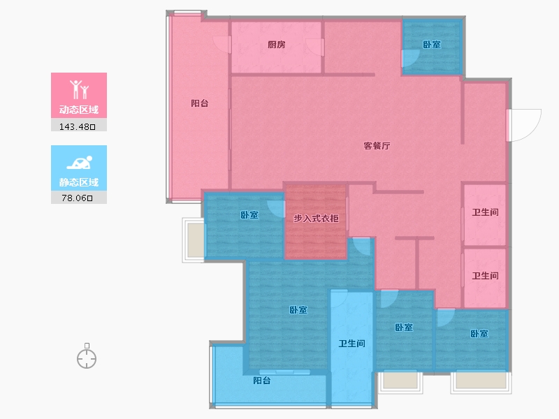 广东省-广州市-西关海·云墅198-204.62-户型库-动静分区