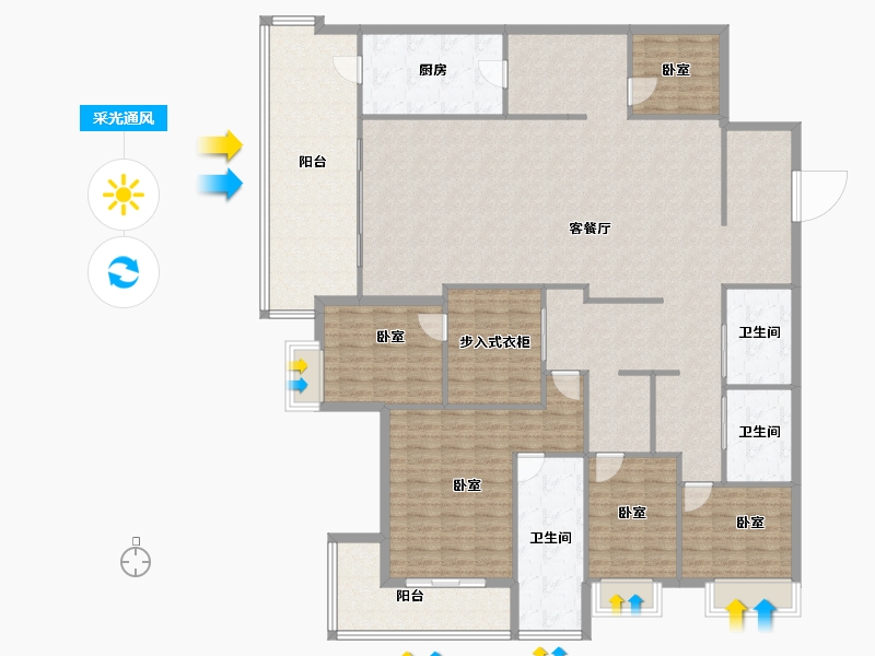 广东省-广州市-西关海·云墅198-204.62-户型库-采光通风