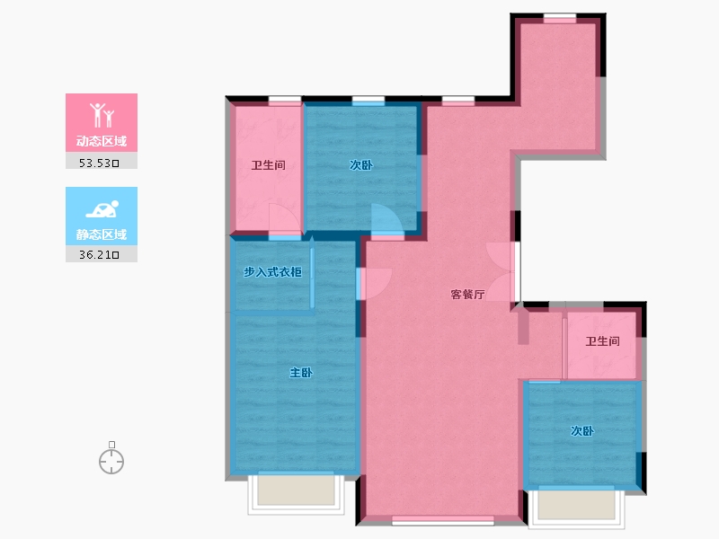 吉林省-长春市-良品柏宏筑福里-79.94-户型库-动静分区