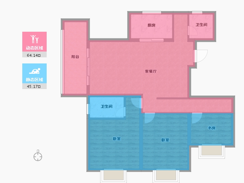 安徽省-黄山市-祥龙阳光绿洲-98.01-户型库-动静分区