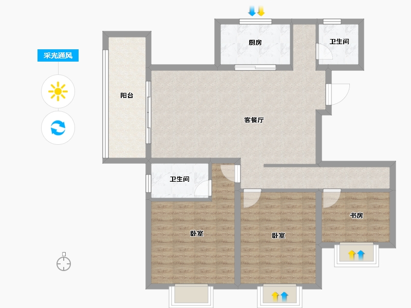 安徽省-黄山市-祥龙阳光绿洲-98.01-户型库-采光通风