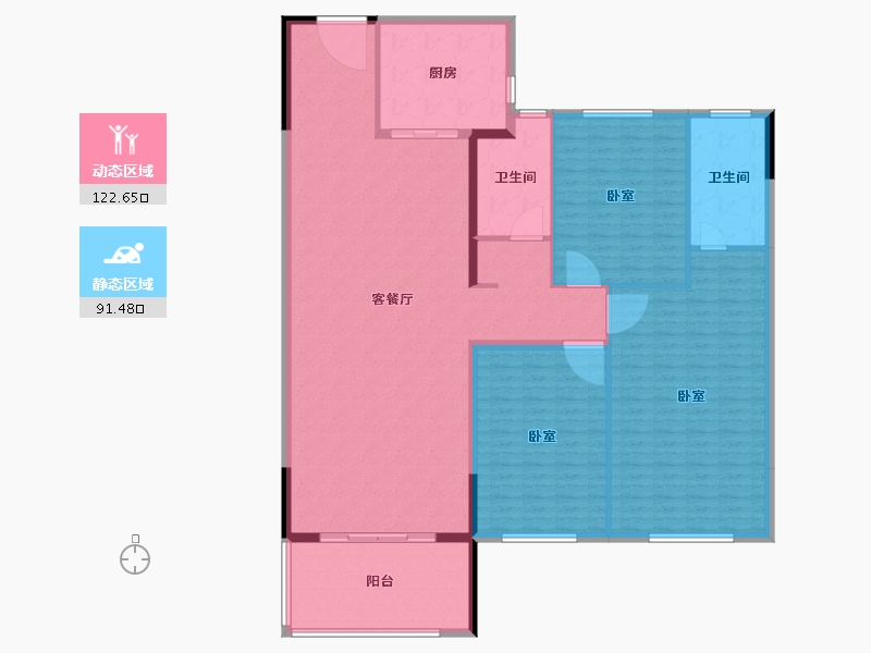 湖南省-长沙市-中海珑悦府-199.62-户型库-动静分区