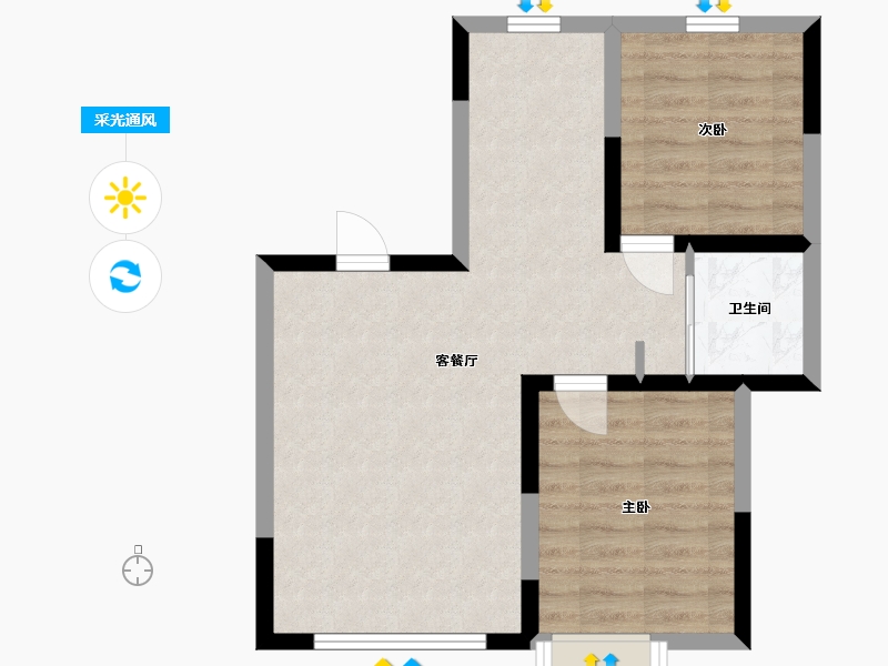 吉林省-长春市-良品柏宏筑福里-55.23-户型库-采光通风