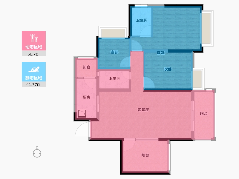 广东省-广州市-宏宇天御江畔-98.00-户型库-动静分区