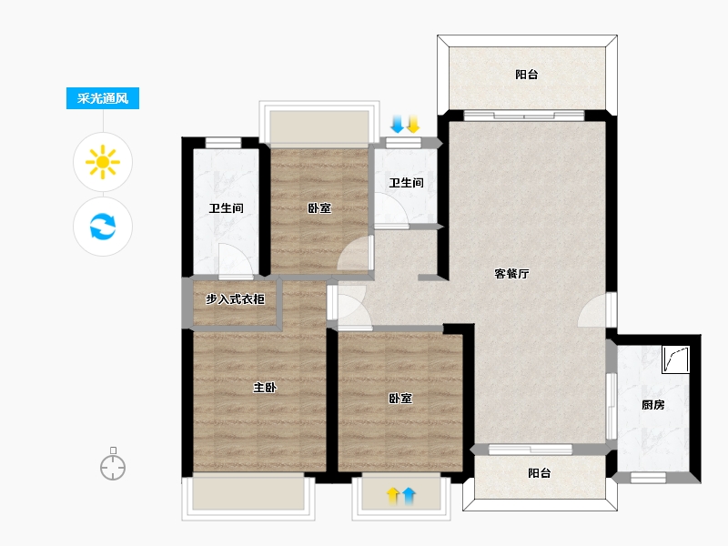 广东省-惠州市-海伦堡·熙岸-77.99-户型库-采光通风