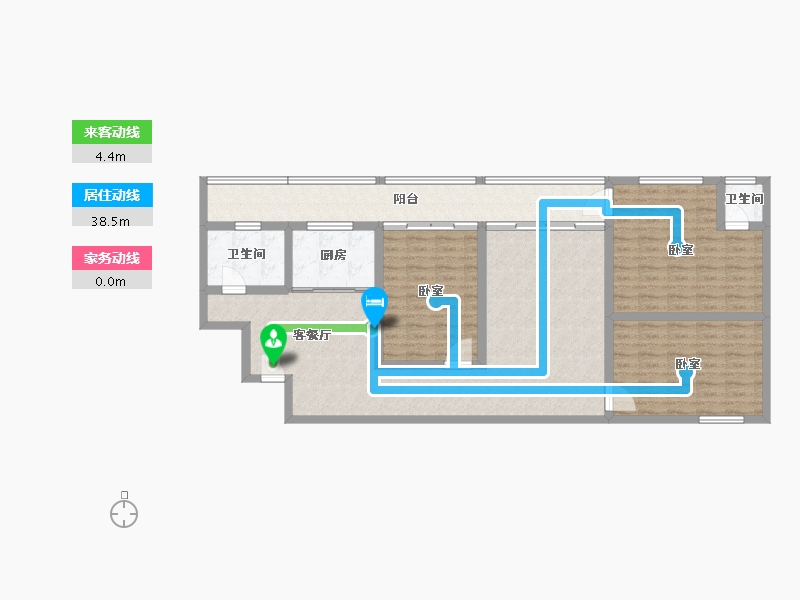 湖南省-怀化市-阳光水岸·南铁1品城-126.39-户型库-动静线