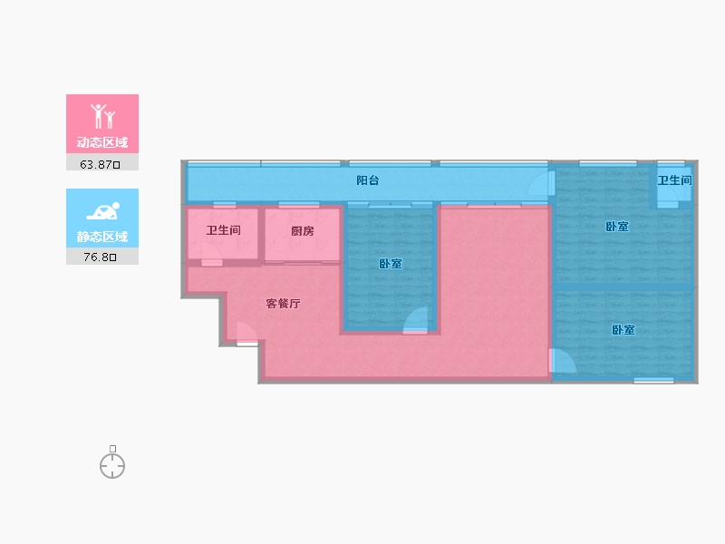 湖南省-怀化市-阳光水岸·南铁1品城-126.39-户型库-动静分区