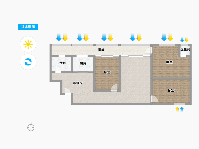 湖南省-怀化市-阳光水岸·南铁1品城-126.39-户型库-采光通风