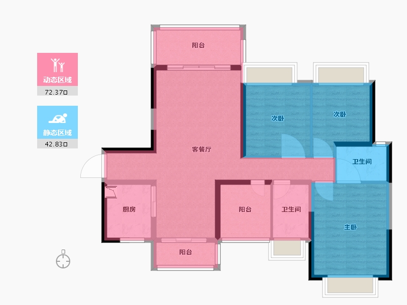 广东省-广州市-宏宇天御江畔-103.00-户型库-动静分区