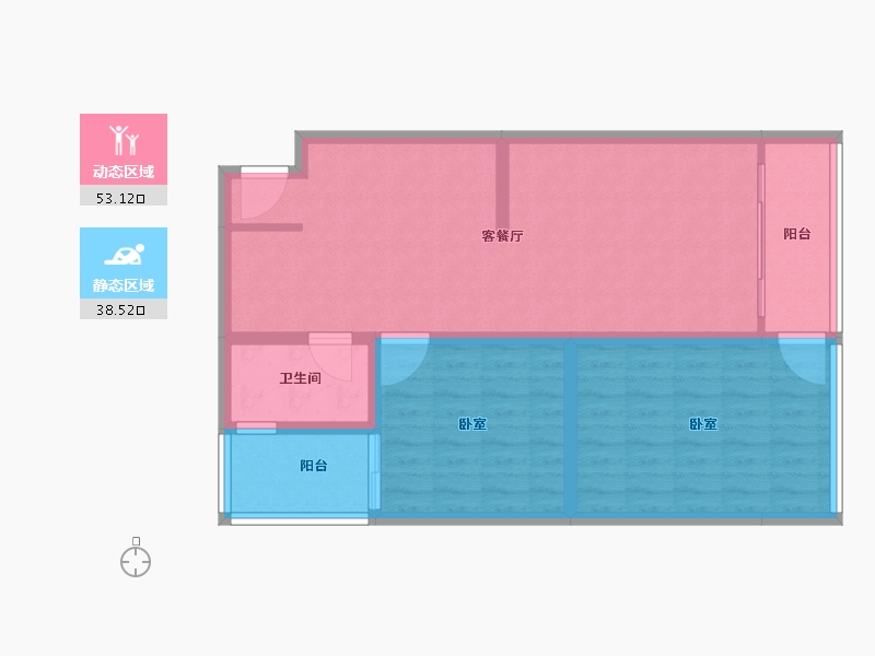 湖南省-怀化市-阳光水岸·南铁1品城-82.36-户型库-动静分区