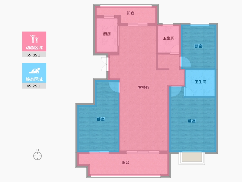 安徽省-黄山市-诚瑞江苑-99.97-户型库-动静分区