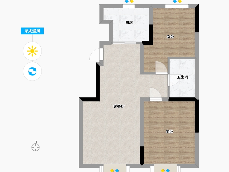 吉林省-长春市-益田假日天地-63.22-户型库-采光通风