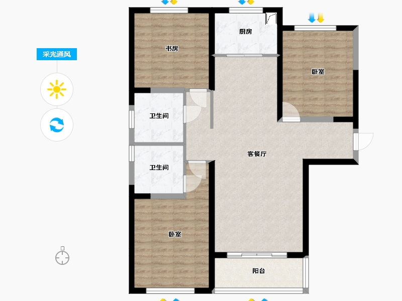 山西省-太原市-广电新景-99.19-户型库-采光通风