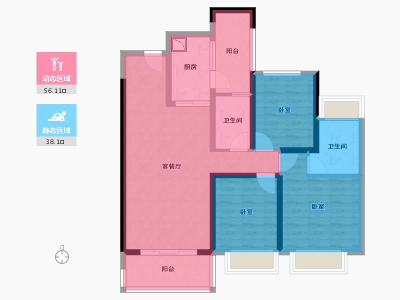 广东省-广州市-大理雅美湾-82.59-户型库-动静分区