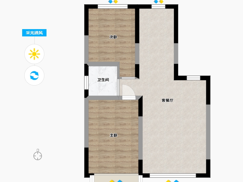 吉林省-长春市-良品柏宏筑福里-56.92-户型库-采光通风