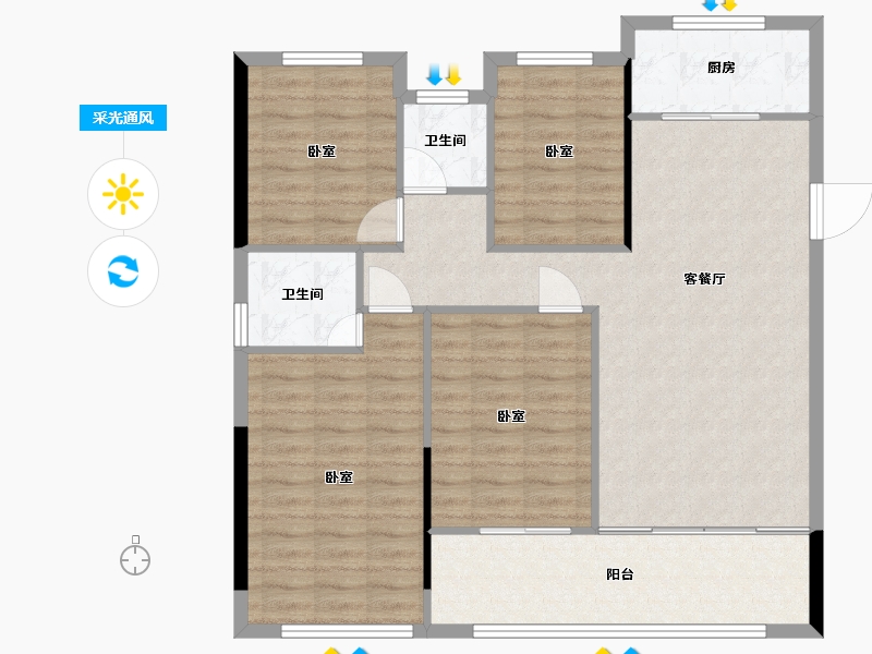 湖南省-常德市-国府大院-102.21-户型库-采光通风