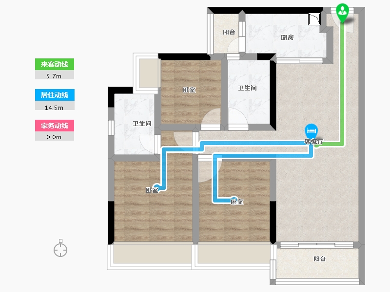 广东省-广州市-叠溪花园-74.00-户型库-动静线