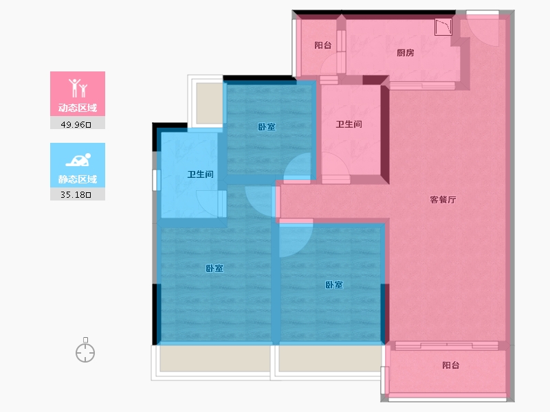 广东省-广州市-叠溪花园-74.00-户型库-动静分区