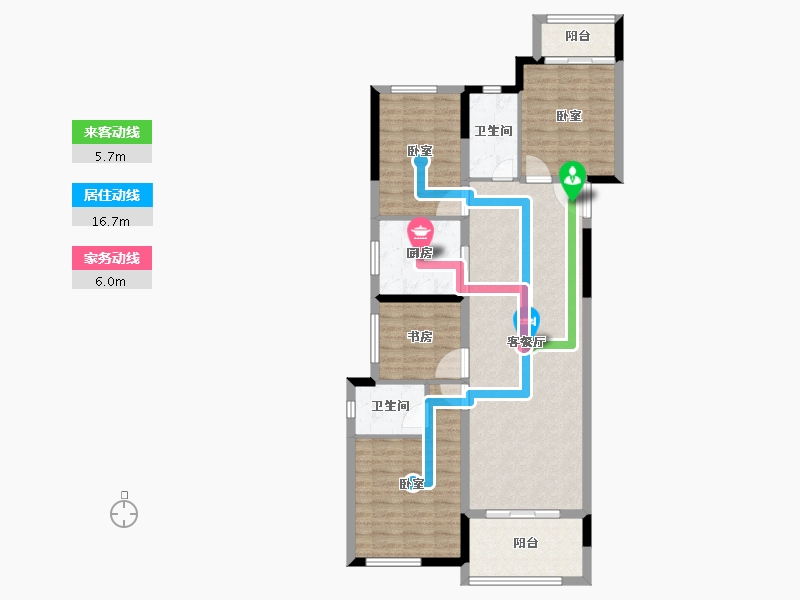 湖南省-长沙市-中海珑悦府-101.44-户型库-动静线