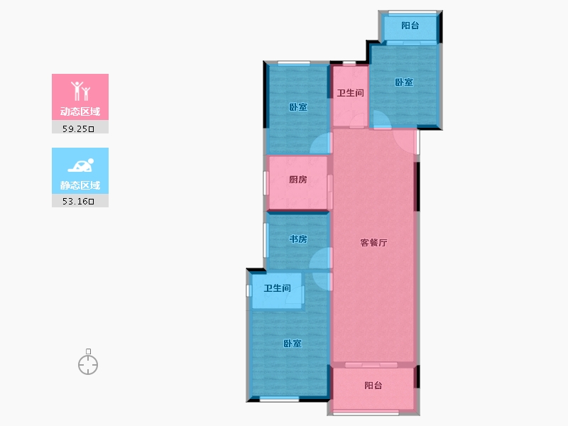 湖南省-长沙市-中海珑悦府-101.44-户型库-动静分区