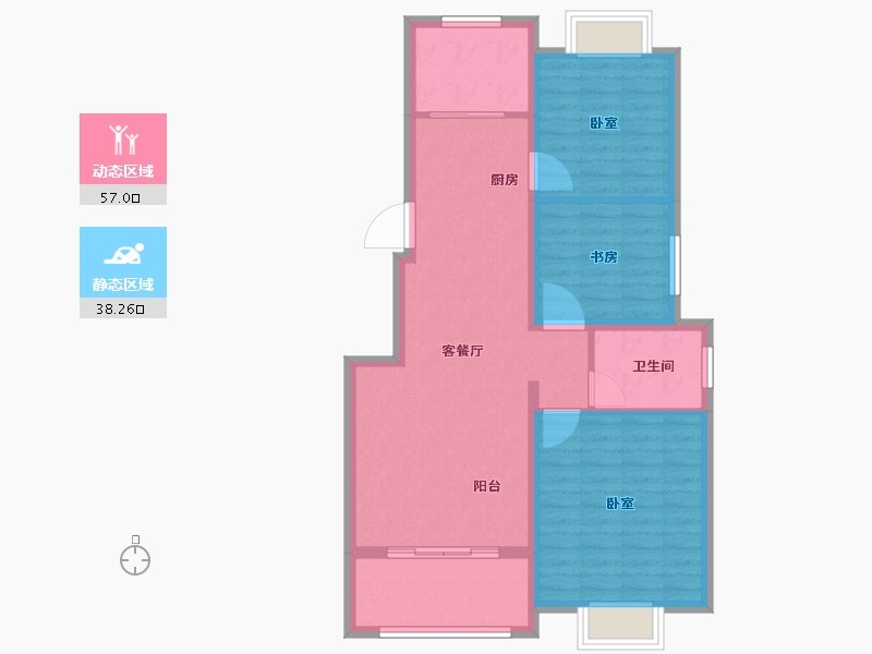 安徽省-黄山市-祥龙阳光绿洲-86.00-户型库-动静分区