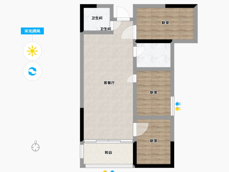 湖南省-郴州市-天邦宜章城-66.12-户型库-采光通风