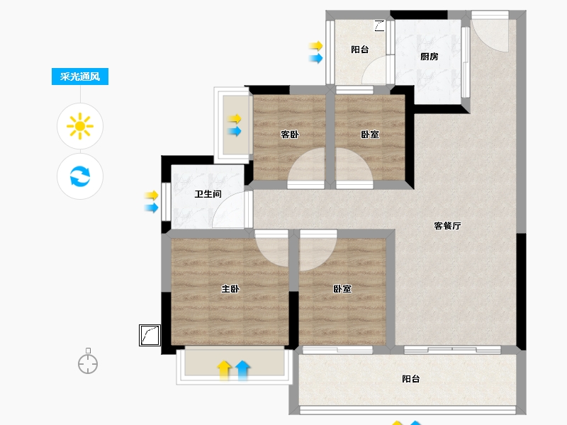 广东省-肇庆市-敏捷水映澜山-77.06-户型库-采光通风