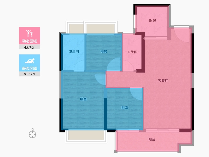 湖南省-长沙市-红星天铂-78.00-户型库-动静分区