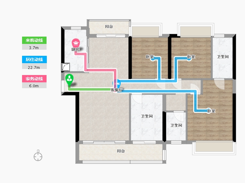 湖南省-郴州市-美的仁大铂悦府-104.96-户型库-动静线