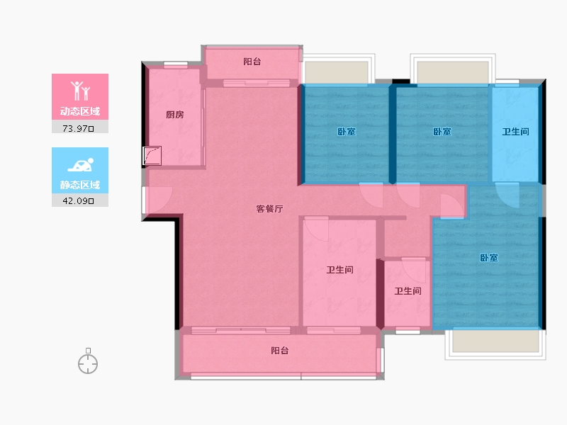 湖南省-郴州市-美的仁大铂悦府-104.96-户型库-动静分区