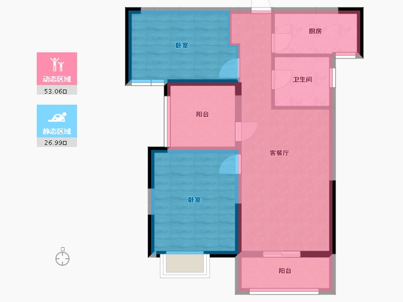 湖北省-孝感市-孝武城市客厅二期-71.00-户型库-动静分区