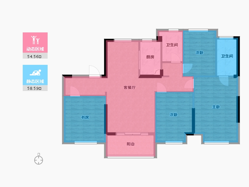 福建省-福州市-蓝光阳光城璟月-102.00-户型库-动静分区