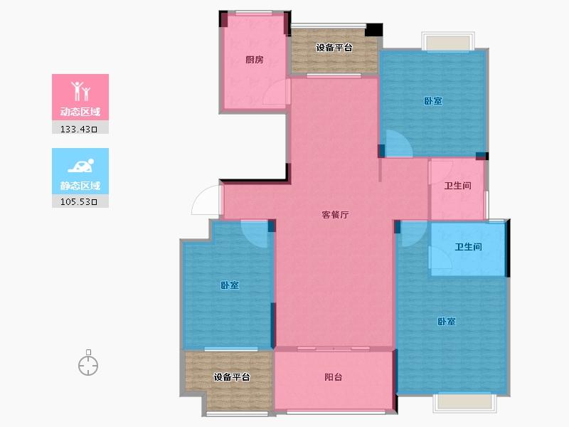 湖南省-怀化市-洪江江东府-243.74-户型库-动静分区