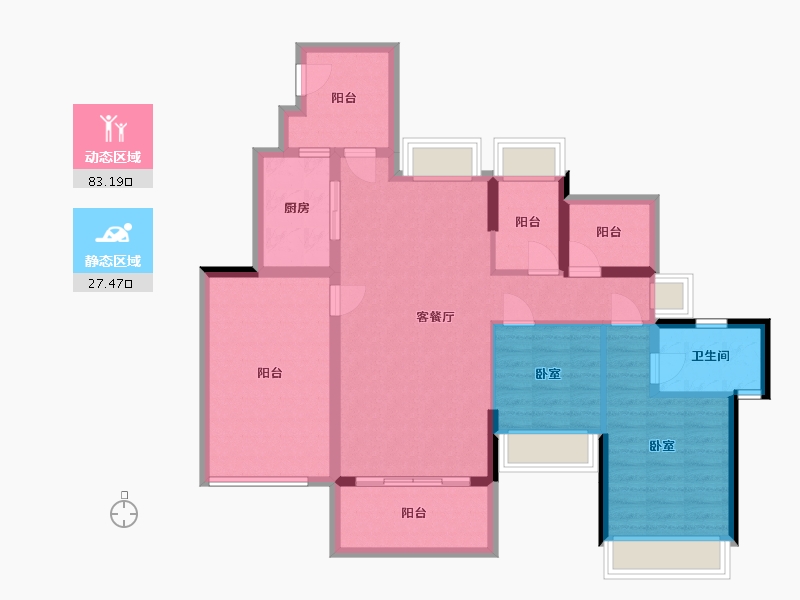 广东省-惠州市-金裕星河丹堤-98.68-户型库-动静分区