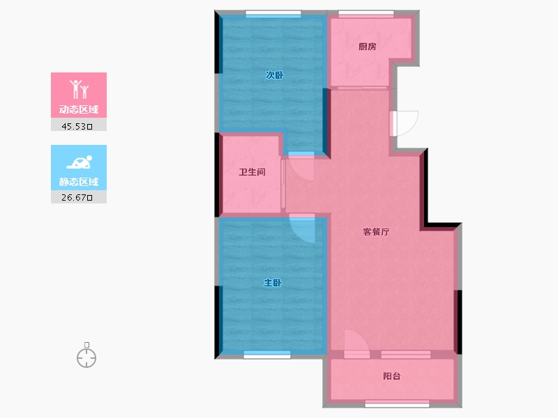 吉林省-长春市-逸品湖畔-63.64-户型库-动静分区