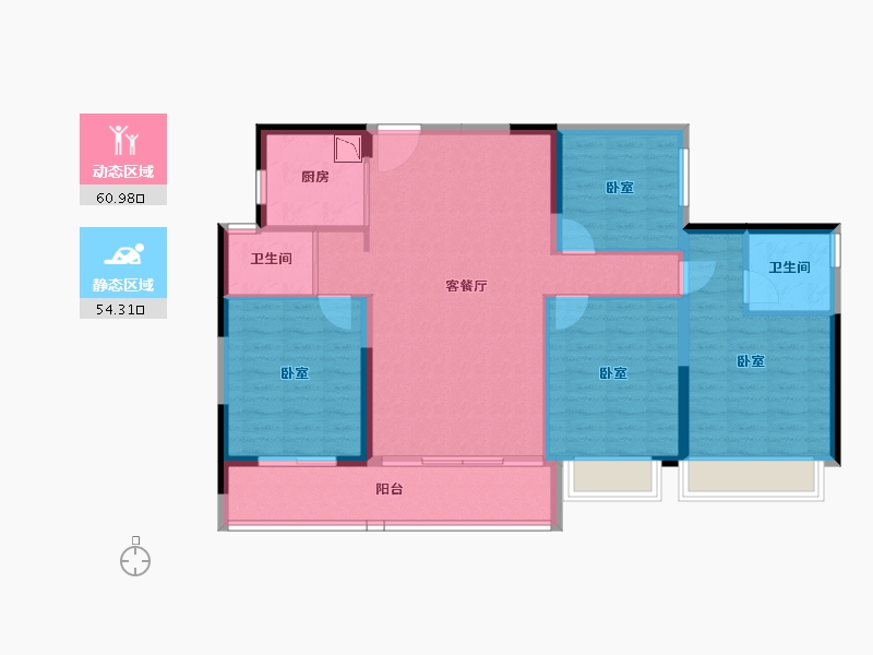 广东省-深圳市-碧桂园骏鑫公馆-104.20-户型库-动静分区