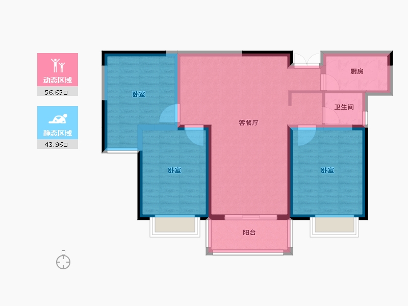 安徽省-六安市-嘉利·学府-90.31-户型库-动静分区