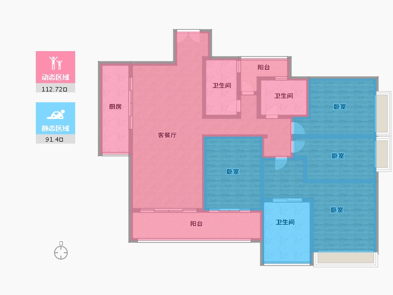 广东省-广州市-西关海·云墅198-183.08-户型库-动静分区