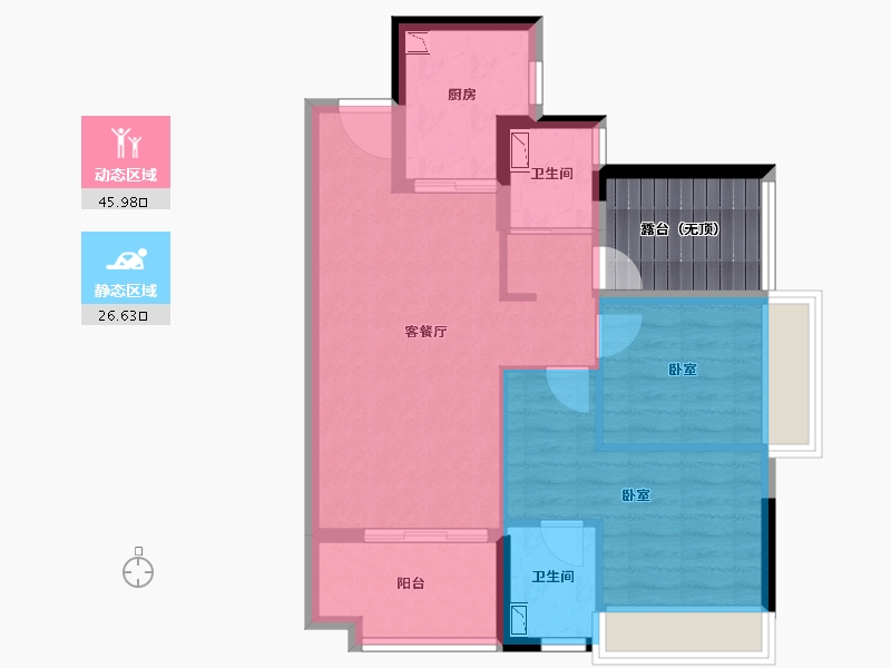 广东省-广州市-万科金域世家-70.36-户型库-动静分区