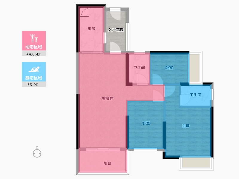 广东省-惠州市-海伦堡·熙岸-73.39-户型库-动静分区