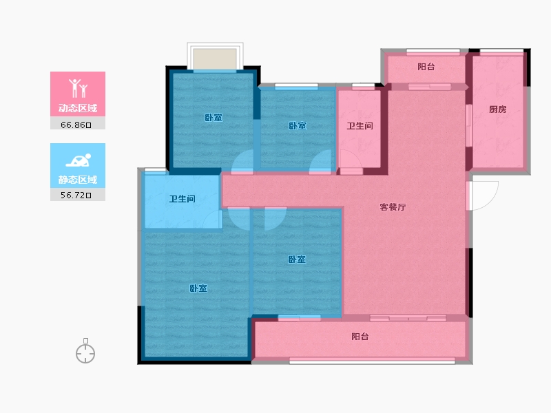 湖南省-常德市-大汉澧州龙城-111.08-户型库-动静分区