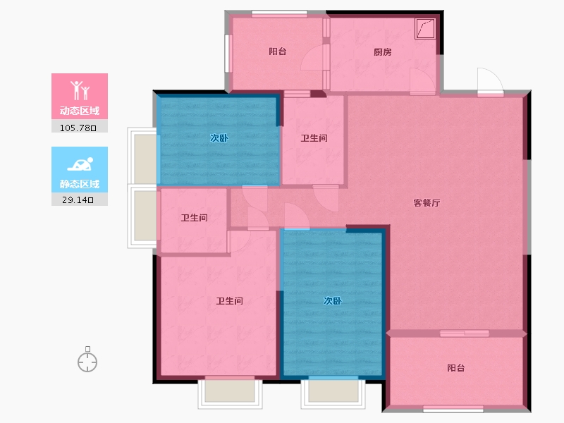 湖南省-长沙市-碧桂园天玺湾-122.00-户型库-动静分区