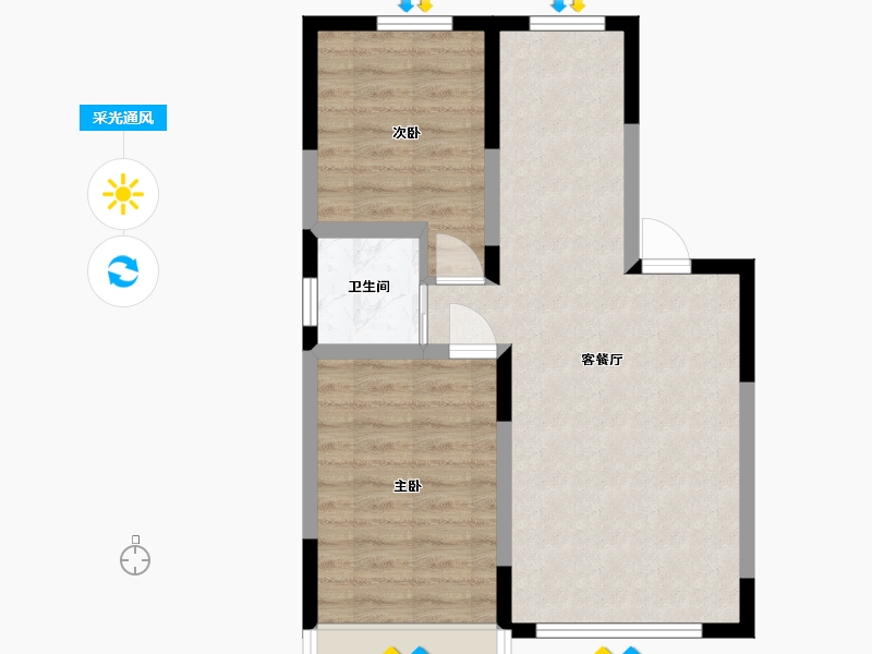 吉林省-长春市-良品柏宏筑福里-57.35-户型库-采光通风